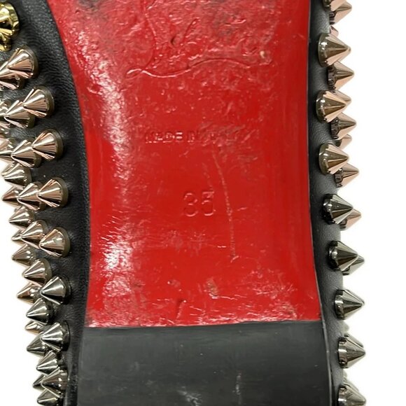 Christian Louboutin Black Spike Studded Pointed Flats, 35 - Picture 7 of 7